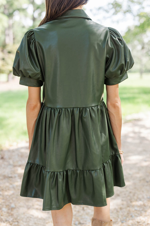 New Standard Olive Faux Leather Dress