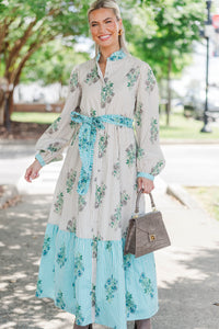 Kind Of Perfect Taupe Medallion Midi Dress