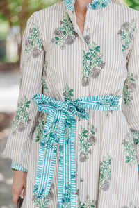 Kind Of Perfect Taupe Medallion Midi Dress