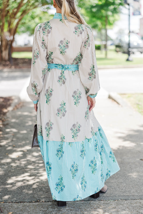 Kind Of Perfect Taupe Medallion Midi Dress