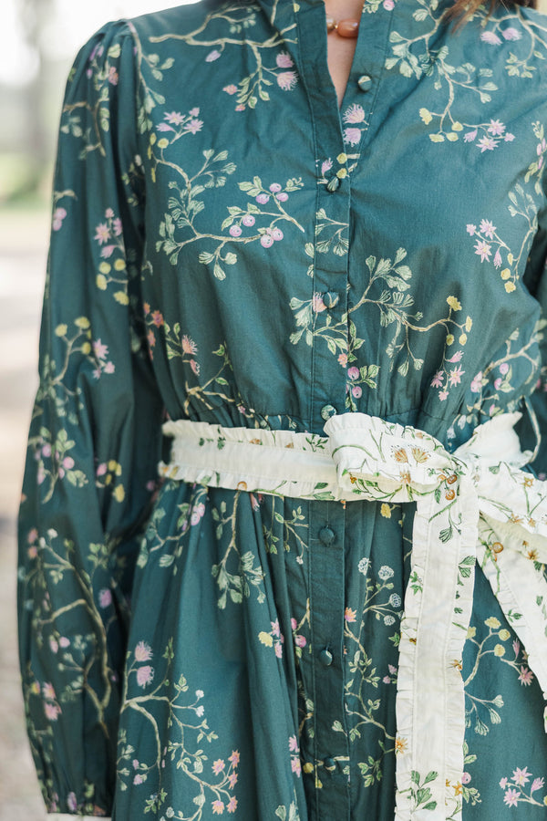 Kind Of Perfect Green Floral Midi Dress