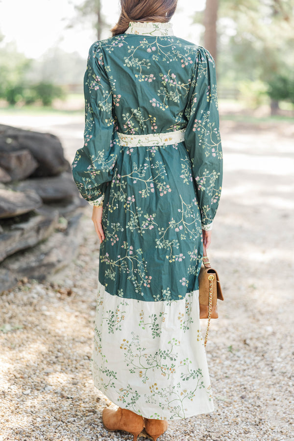 Kind Of Perfect Green Floral Midi Dress