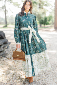 Kind Of Perfect Green Floral Midi Dress