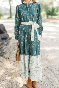 Kind Of Perfect Green Floral Midi Dress