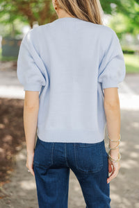 Perfectly Adorned Blue Light Blue Embellished Sweater