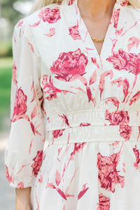 It's All Alright Burgundy Floral Dress