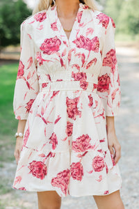It's All Alright Burgundy Floral Dress