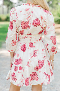 It's All Alright Burgundy Floral Dress