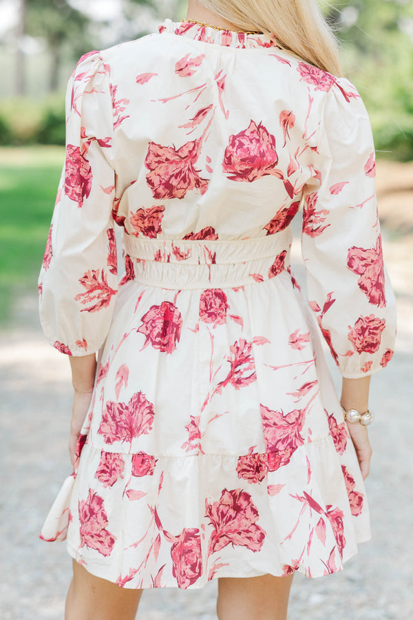 It's All Alright Burgundy Floral Dress