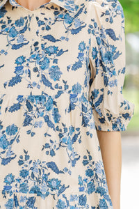 Love Found Cream Chintz Midi Dress
