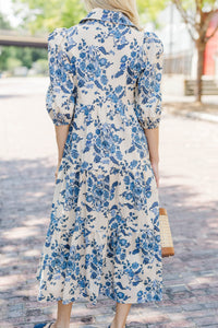 Love Found Cream Chintz Midi Dress