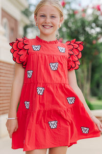 Girls: The Holland Red Bulldogs Sequin Scalloped Dress