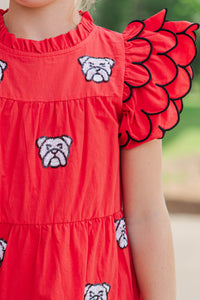 Girls: The Holland Red Bulldogs Sequin Scalloped Dress