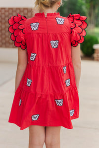 Girls: The Holland Red Bulldogs Sequin Scalloped Dress