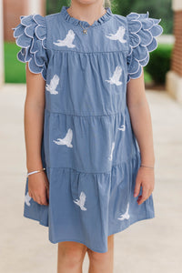 Girls: The Holland Royal Blue Eagles Sequin Scalloped Dress