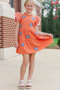 Girls: The Holland Orange Tigers Sequin Scalloped Dress