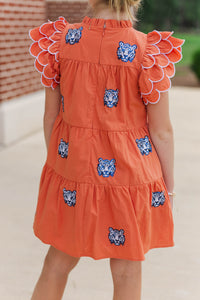 Girls: The Holland Orange Tigers Sequin Scalloped Dress