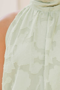 Leap Of Faith Green Floral Chiffon Blouse