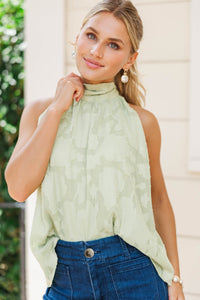 Leap Of Faith Green Floral Chiffon Blouse