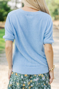 Crisp Morning Light Blue Sweater