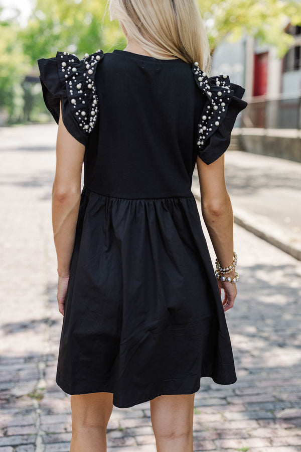 Perfectly Lovely Black Embellished Dress