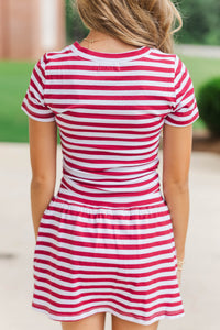 Girls: Rally Girl Burgundy Striped Go Team Patch Top