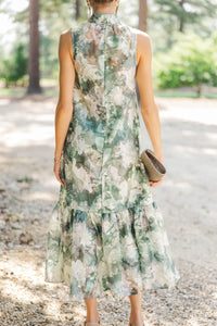 Beyond Beautiful Green Floral Maxi Dress