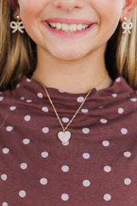 Girls: Breaking Hearts Pink Rhinestone Heart Necklace