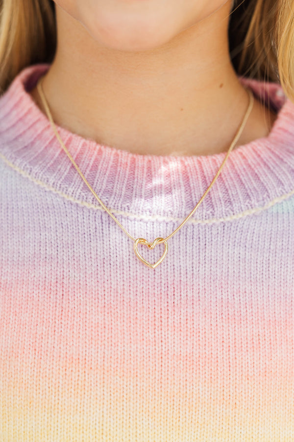 Girls: Pinky Promise Gold Heart Necklace