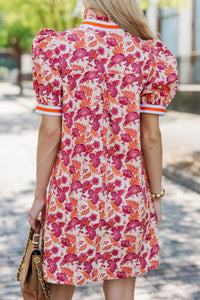 The Wildflower Orange Floral Puff Sleeve Dress
