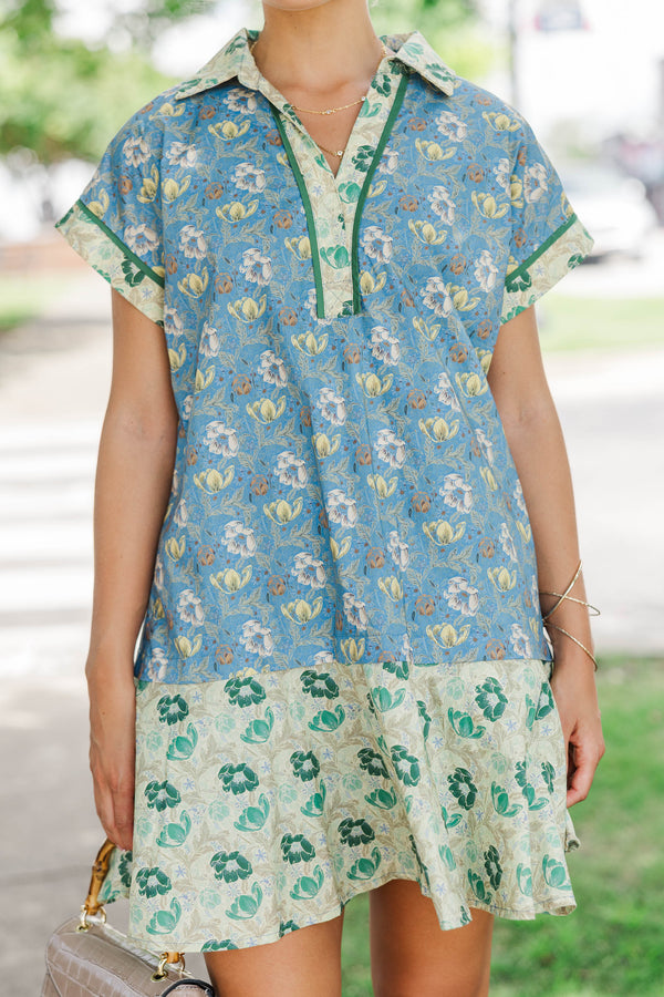 Stay In Focus Blue Floral Dress