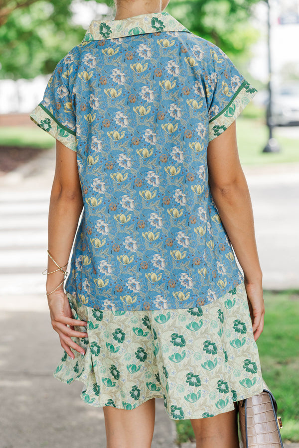 Stay In Focus Blue Floral Dress
