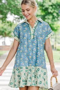 Stay In Focus Blue Floral Dress