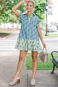 Stay In Focus Blue Floral Dress