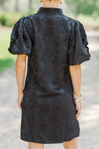 Chic Influence Black Brocade Dress