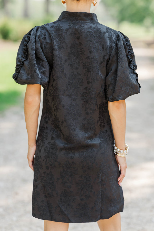 Chic Influence Black Brocade Dress
