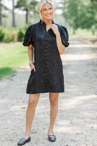 Chic Influence Black Brocade Dress