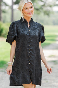 Chic Influence Black Brocade Dress