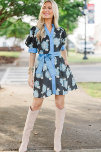 Count Me In Black Floral Dress