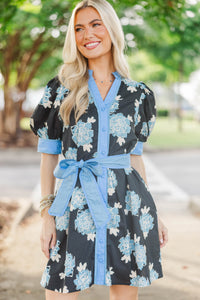 Count Me In Black Floral Dress