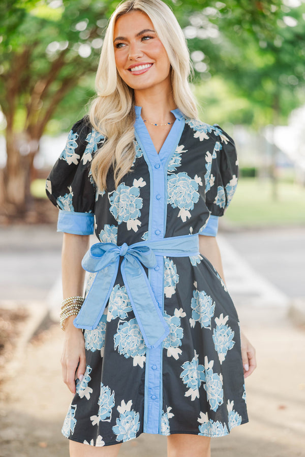 Count Me In Black Floral Dress
