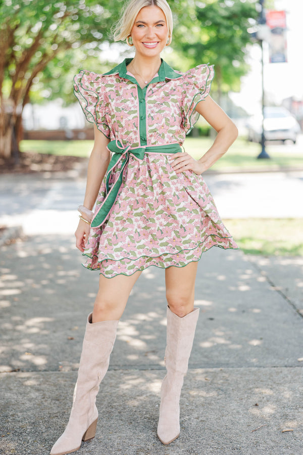 Flourish Forever Mauve Floral Dress