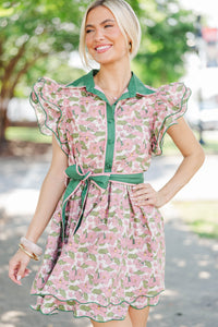 Flourish Forever Mauve Floral Dress