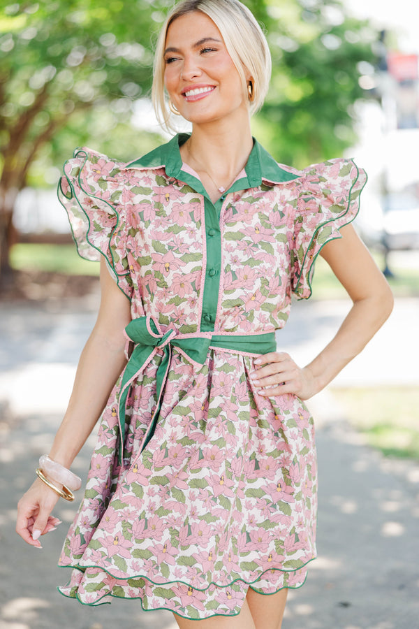 Flourish Forever Mauve Floral Dress