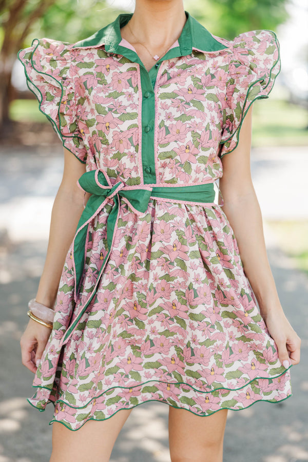 Flourish Forever Mauve Floral Dress