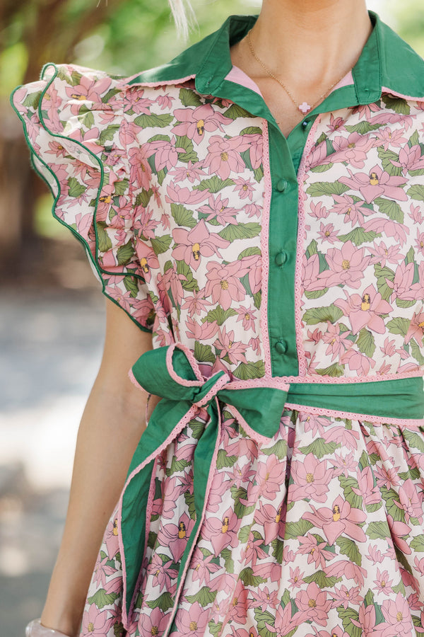 Flourish Forever Mauve Floral Dress
