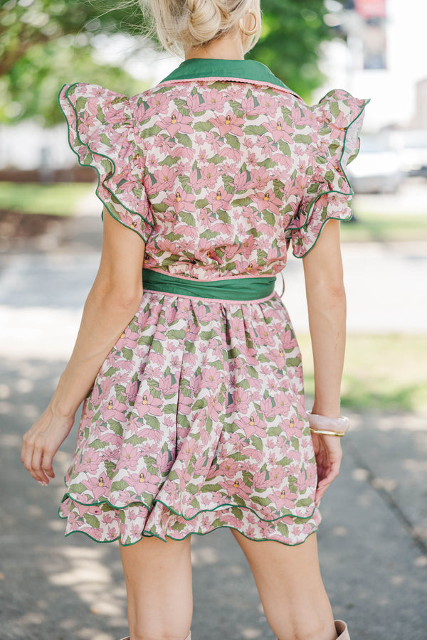 Flourish Forever Mauve Floral Dress