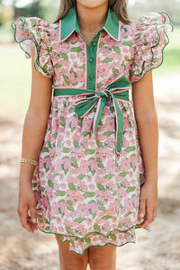 Girls: Flourish Forever Mauve Floral Dress