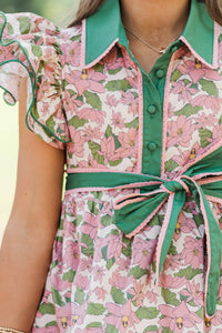 Girls: Flourish Forever Mauve Floral Dress