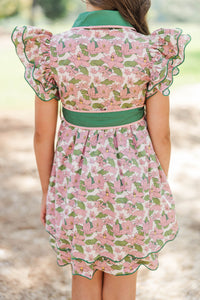 Girls: Flourish Forever Mauve Floral Dress